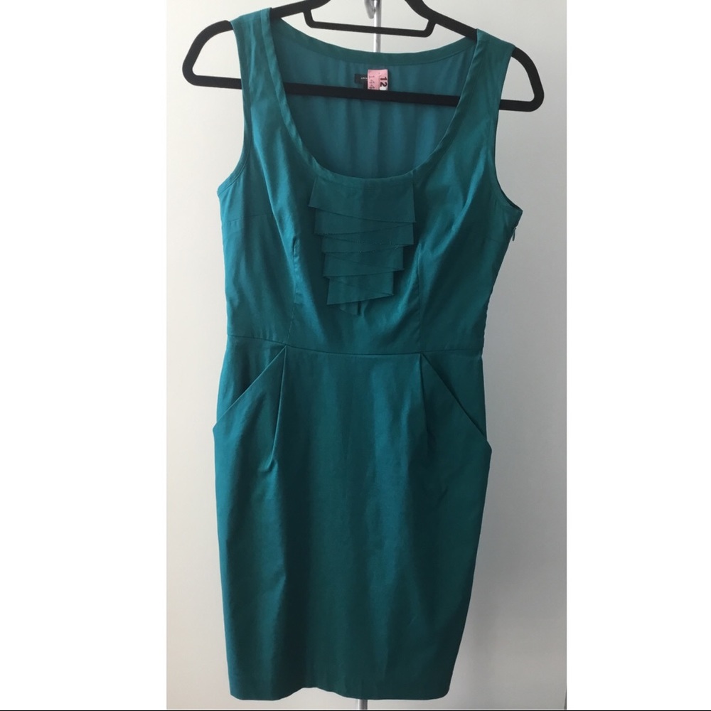 Emerald green sleeveless mini dress Ann Taylor